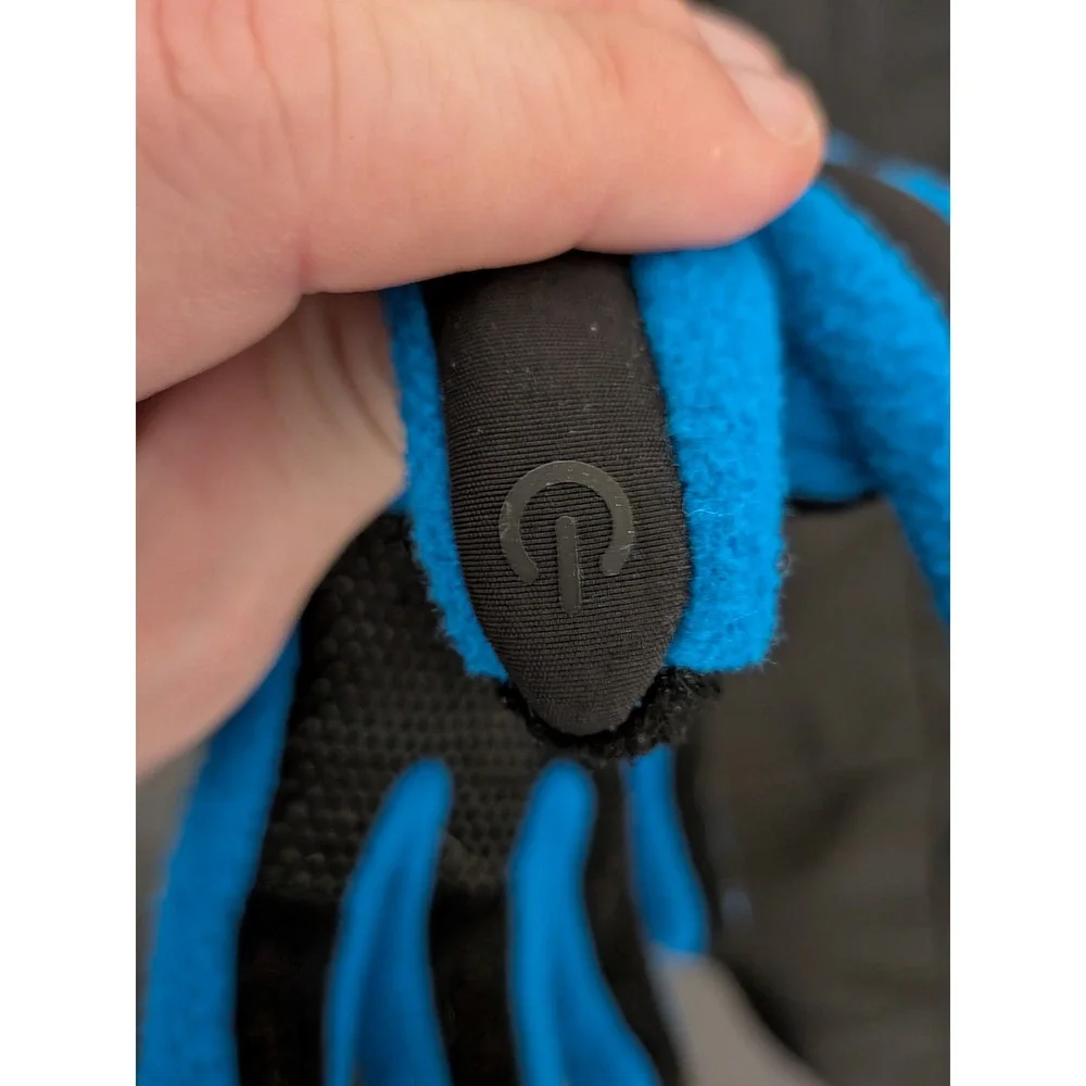The North Face Youth Etip Fleece Gloves Blue Black Touchscreen Size Small